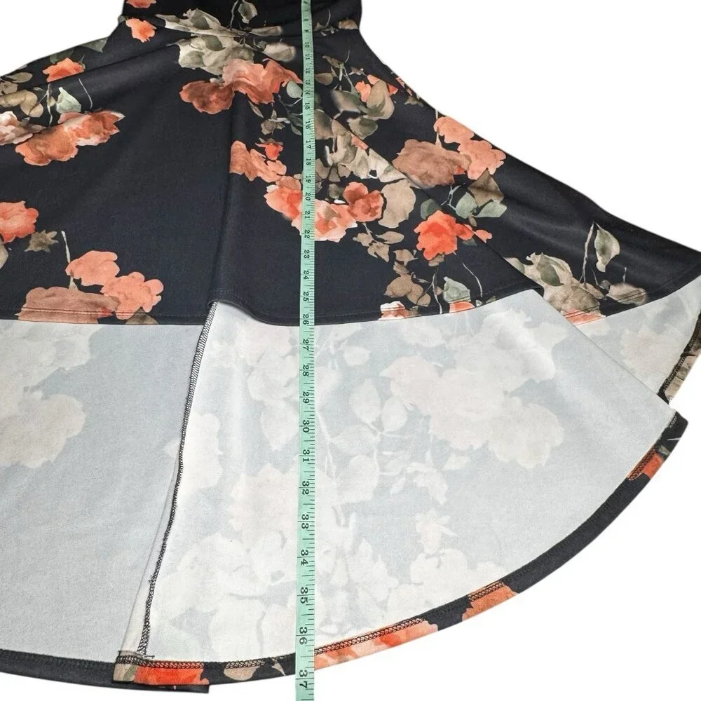 Lovely‎ Day Black Floral Dress Off The Shoulder High Low Flowy Women’s Size S